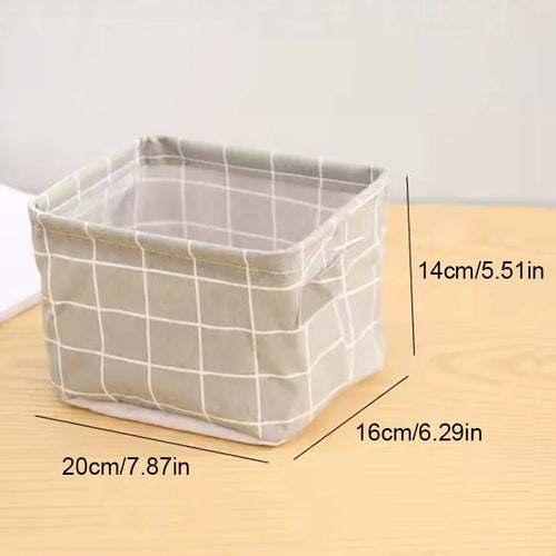 panier de rangement en lin pour bureau et jouets - vue 7 sur 10