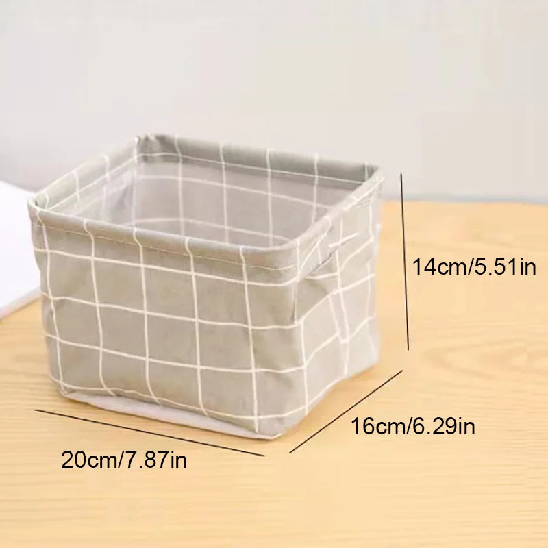 panier de rangement en lin pour bureau et jouets - vue 6 sur 10