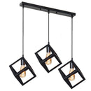 Black Geometric Pendant Lighting Modern Square Hanging Light Ceiling Fixture for Kitchen Island, Foyer, Hallway, Bedroom E27