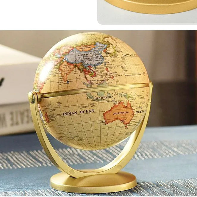 globe terrestre rétro rotatif pour apprendre la géographie - vue 8 sur 8