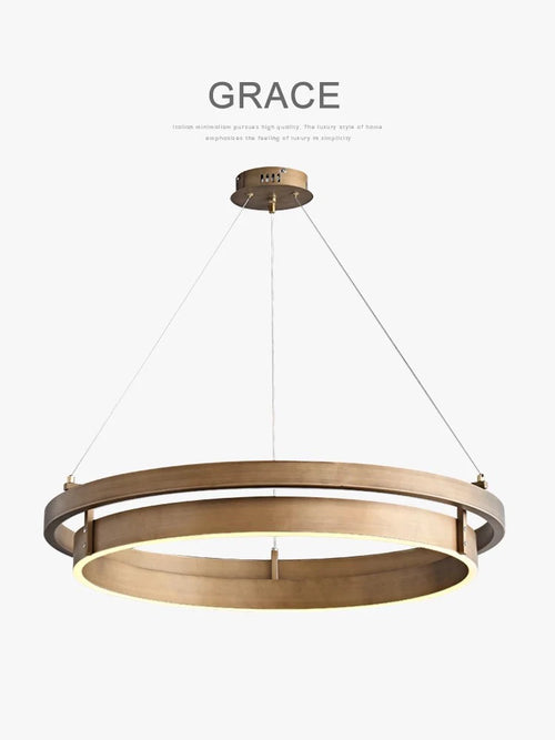 lustre créatif 	 design bronze suspension led à main - vue 2 sur 9