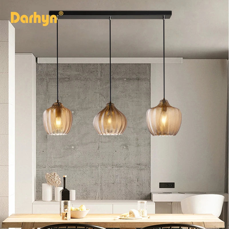 lampe led suspendue en verre design moderne pour intérieur - vue 5 sur 14