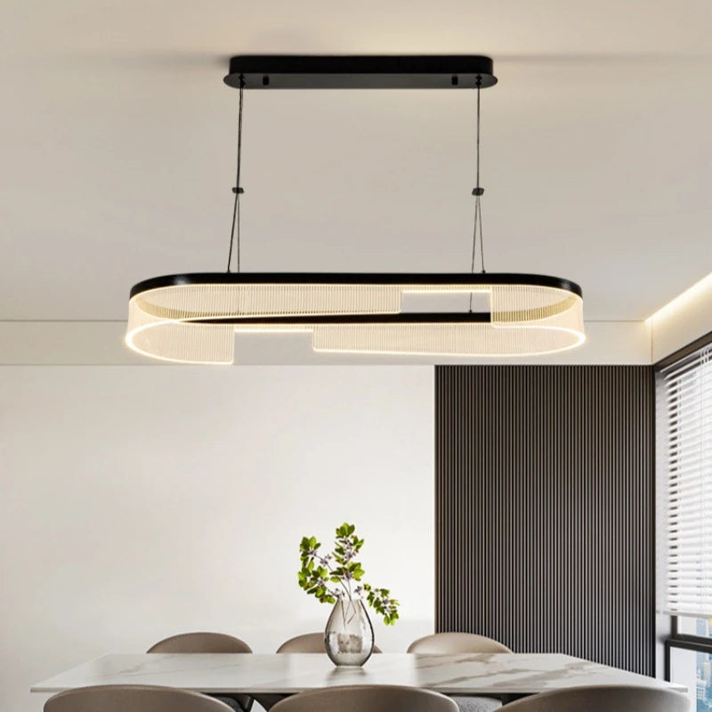 lustre à led circulaire en aluminium et acrylique pour intérieur décoratif - vue 4 sur 24