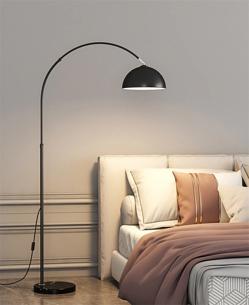 Lampadaire LED moderne Simple Base en marbre métal debout lumière chambre salon décoration coin lampadaire - vue 11 sur 12