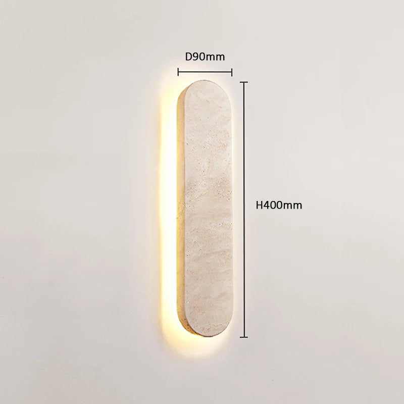 Applique Murale Scandinave Couloir Cour Entrée Moderne Pierre Naturelle Extérieure Beige 40CM LED Étanche - vue 7 sur 7
