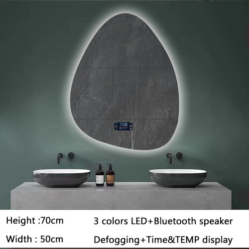 miroir intelligent multifonction avec haut-parleur bluetooth et éclairage réglable - vue 14 sur 13