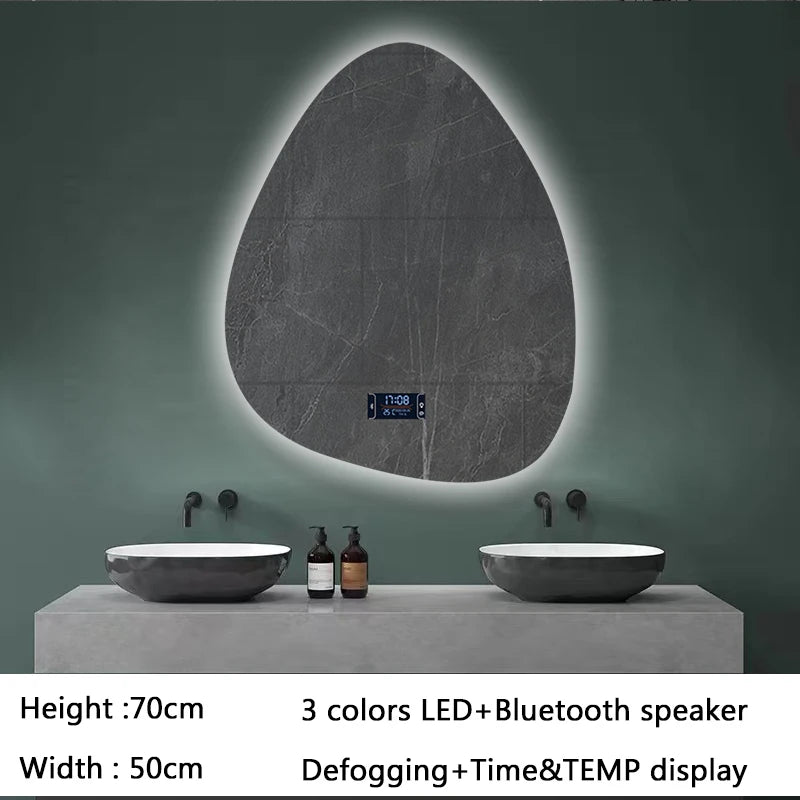 miroir intelligent multifonction avec haut-parleur bluetooth et éclairage réglable - vue 13 sur 13