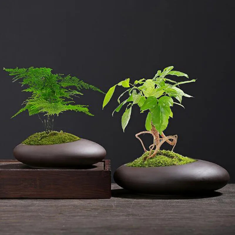 pot de fleurs en argile rétro style chinois pour décoration de jardin - vue 1 sur 7