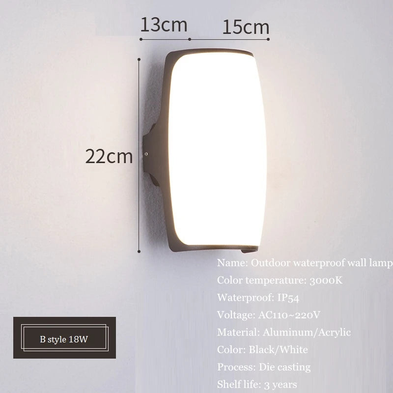 applique murale led étanche en aluminium pour jardin - vue 4 sur 15