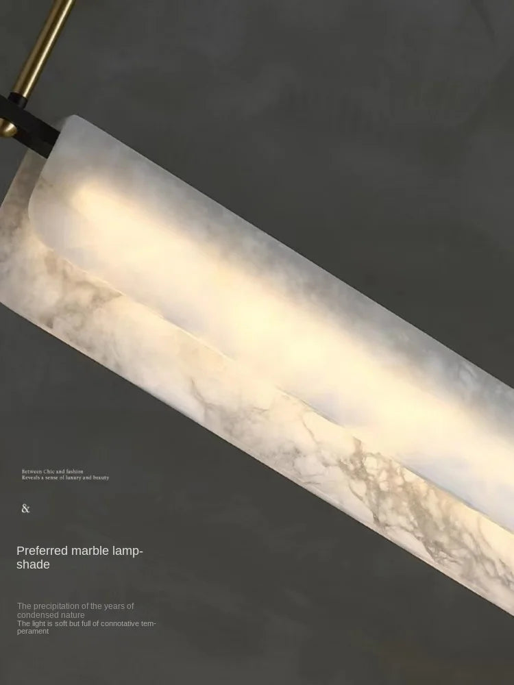 lustre en marbre naturel espagnol et cuivre pour décoration moderne - vue 5 sur 12