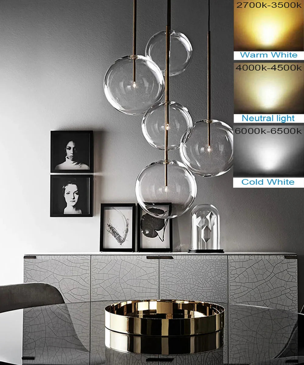Suspension nordique moderne en verre clair - vue 2 sur 18