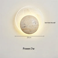 Bedroom Bedside Led Wall Lamp Sconce Light with Cave Stone and Glass