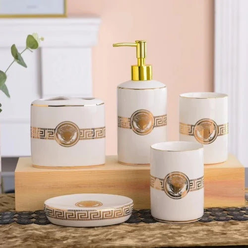 ensemble de 5 accessoires de salle de bain luxe pour mariage - vue 7 sur 20