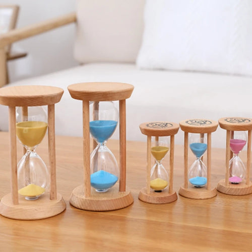 sablier en bois minuterie décorative pour enfants et anniversaires - vue 2 sur 12