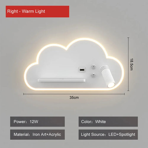 lampe de lit led multifonction avec chargeur sans fil usb - vue 9 sur 8