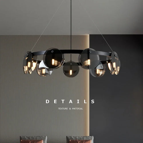 Lustre design en verre style nordique luminaire décoratif moderne - vue 3 sur 13