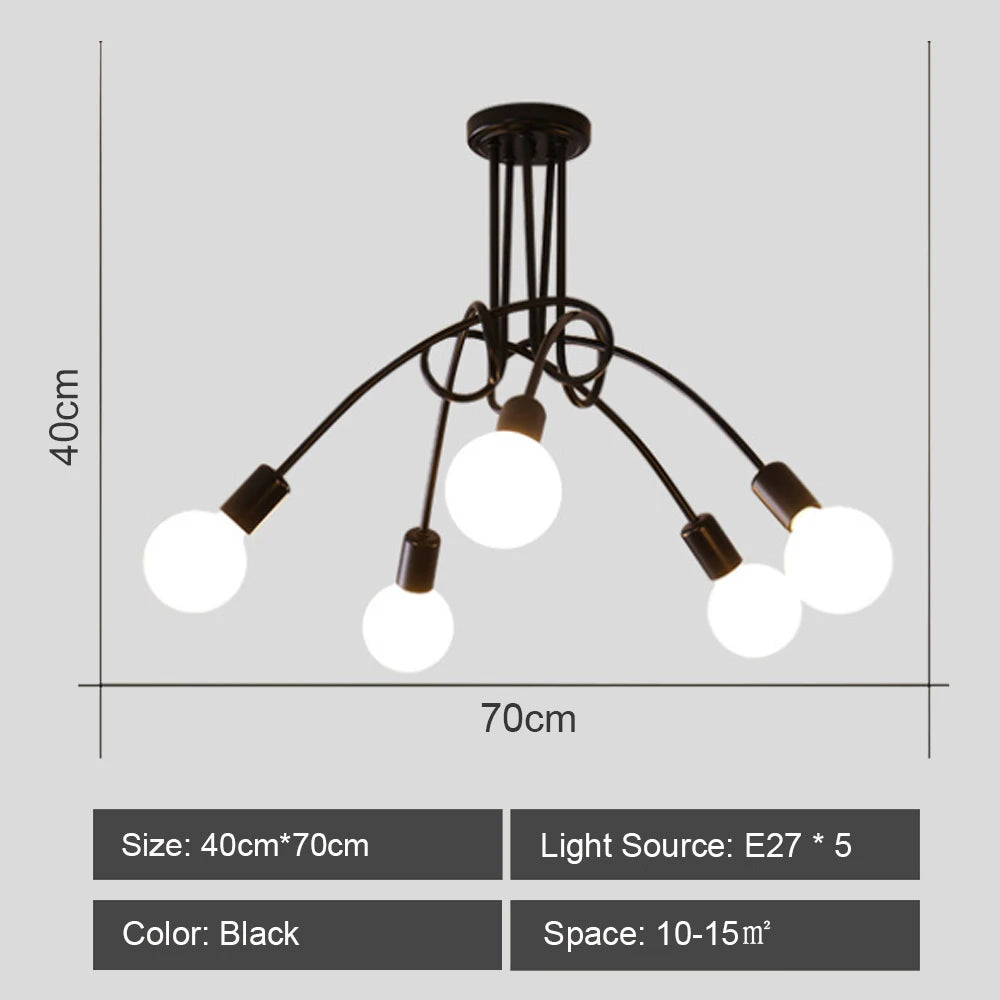 lustre sputnik moderne style industriel pour intérieur élégant - vue 19 sur 19