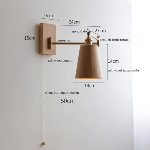 Applique murale LED en bois de frêne et de noyer - vue 3 sur 23