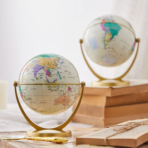 globe terrestre rétro rotatif pour apprendre la géographie - vue 2 sur 8