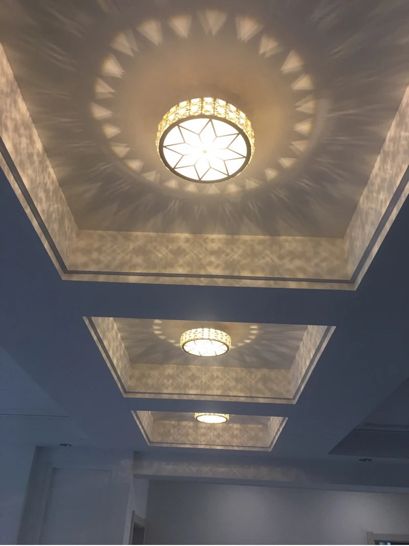 Plafonnier en cristal moderne salon couloir rond plafonnier carré chambre escaliers Vestibule montage en Surface balcon allée - vue 6 sur 8