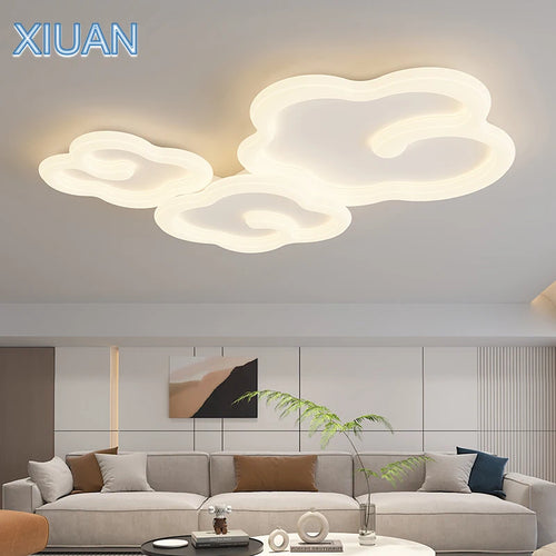 lustre scandinave nuage blanc avec télécommande optionnelle led - vue 3 sur 16