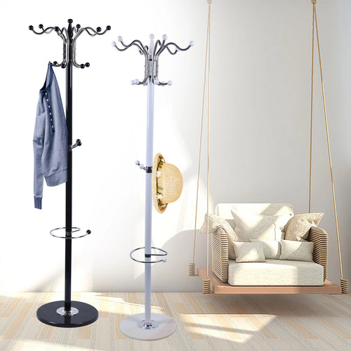 porte-manteaux en métal avec crochets pour chapeaux et vestes - vue 3 sur 8