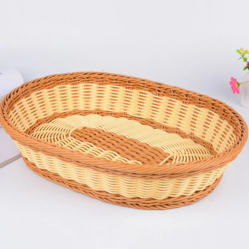 panier en rotin synthétique pour fruits et rangement - vue 4 sur 8