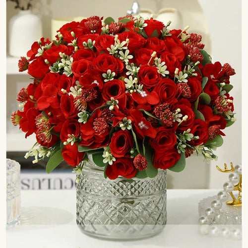 bouquet d'hortensias artificiels en soie pour décoration élégante - vue 3 sur 12