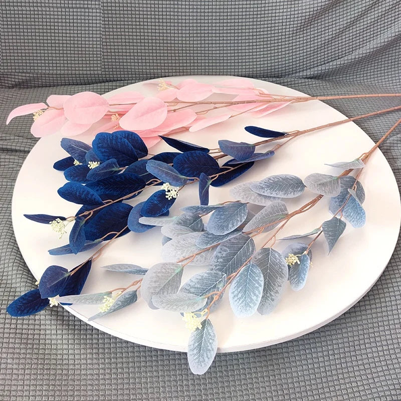 branches de feuilles d'eucalyptus en soie artificielle pour décoration florale - vue 1 sur 17