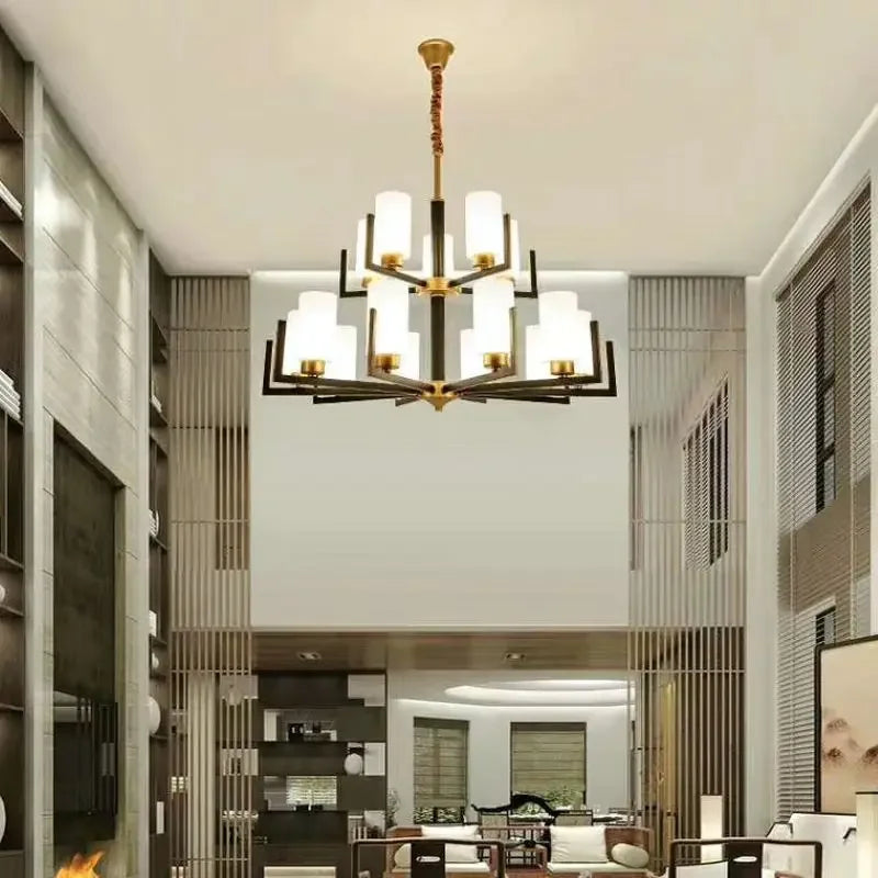 lustre style chinois rétro led design luxe suspension luminaire - vue 5 sur 16