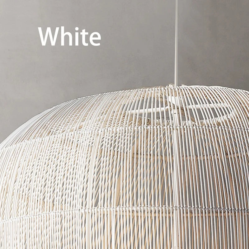 Suspension en rotin de Style Wabi-sabi - vue 3 sur 16