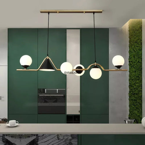 lustre led en verre pour bar et décoration de maison - vue 6 sur 9