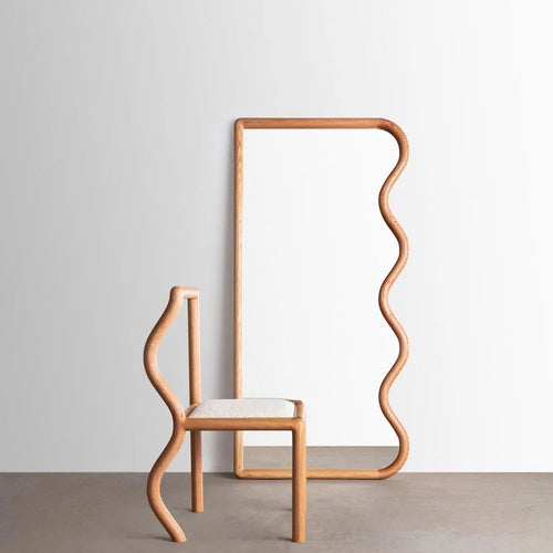 miroir rétro créatif en bois pour décoration intérieure mural - vue 2 sur 8
