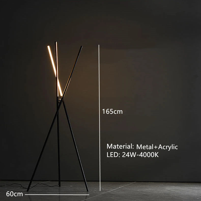 Lampadaire LED minimaliste et créatif en aluminium - vue 8 sur 8
