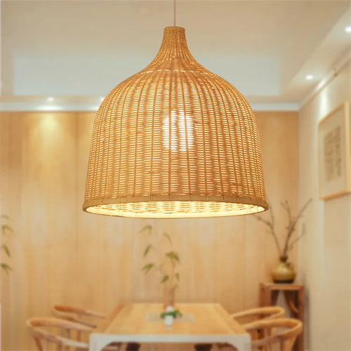 Suspension Bambou rotin lumière lampara Techo bambou paille lustre lumière décoration de la maison Art déco plafond suspension lustre - vue 5 sur 18
