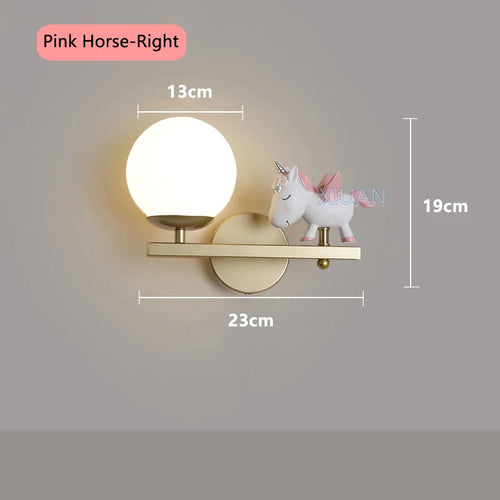 applique murale licorne rose pour chambre d'enfant - vue 17 sur 23