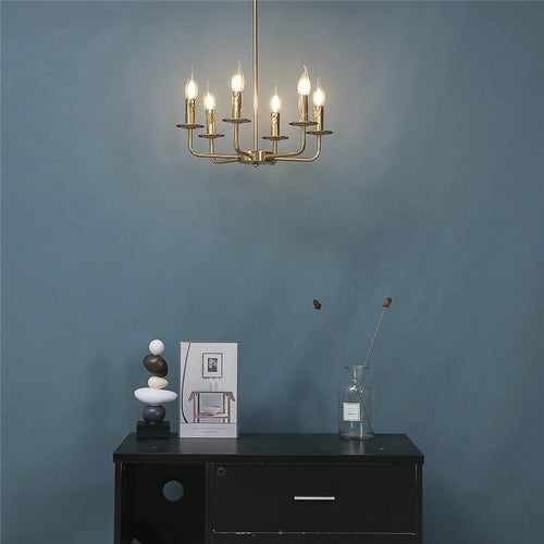 lustre moderne simple en fer avec lumière créative - vue 3 sur 8