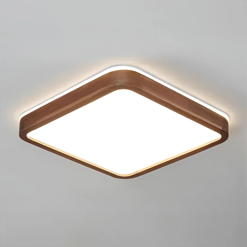Walnut Wood Ceiling light, Wabi-sabi Simple Modern Vintage style, Bedroom lighting for Bathroom, Bedroom, dining room, Study - vue 4 sur 16
