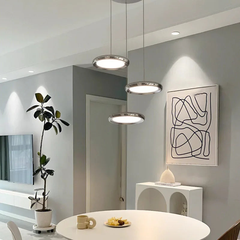 suspension led circulaire design moderne en aluminium pour intérieur - vue 3 sur 17