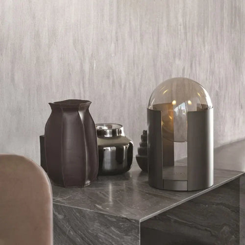 lampadaire moderne en fer et verre avec lumière led décorative - vue 9 sur 10