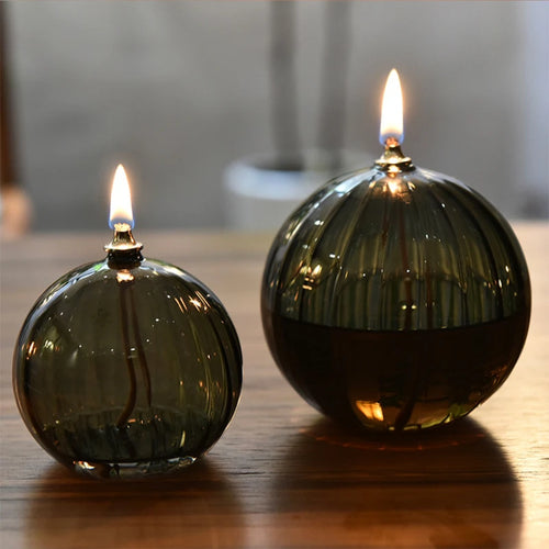 bougeoir circulaire en verre pour lampe à huile décoratif et élégant - vue 5 sur 9