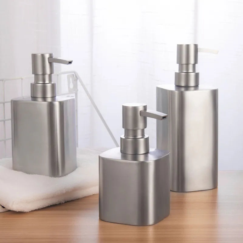 distributeur de savon en acier inoxydable pour salle de bain - vue 1 sur 11