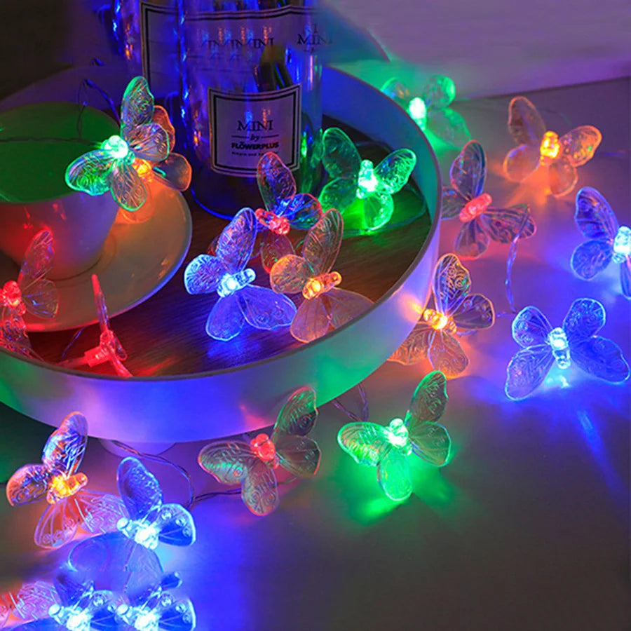 guirlande lumineuse papillon à led pour décoration festive - vue 2 sur 8