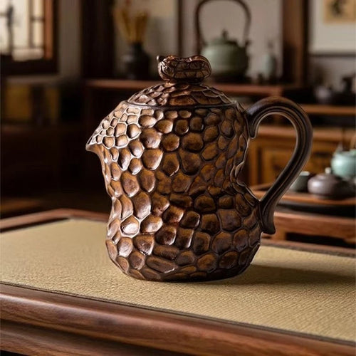 theiere ceramique nanputuo demi relief fait main artisanale - vue 2 sur 6