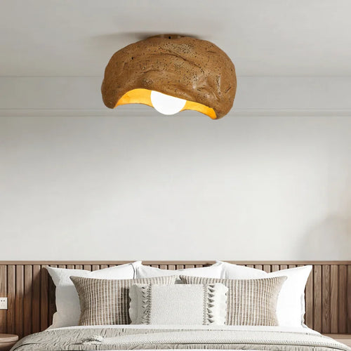 plafonnier en résine wabi-sabi style japonais lumineux et silencieux - vue 3 sur 17
