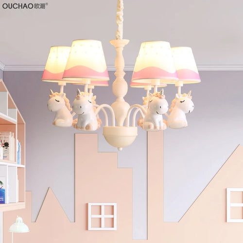 lustre licorne pour jardin d'enfants et chambre à coucher - vue 2 sur 11