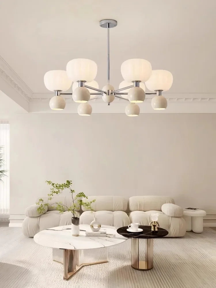 lustre décoratif acrylique avec abat-jour suspendu créatif - vue 5 sur 14
