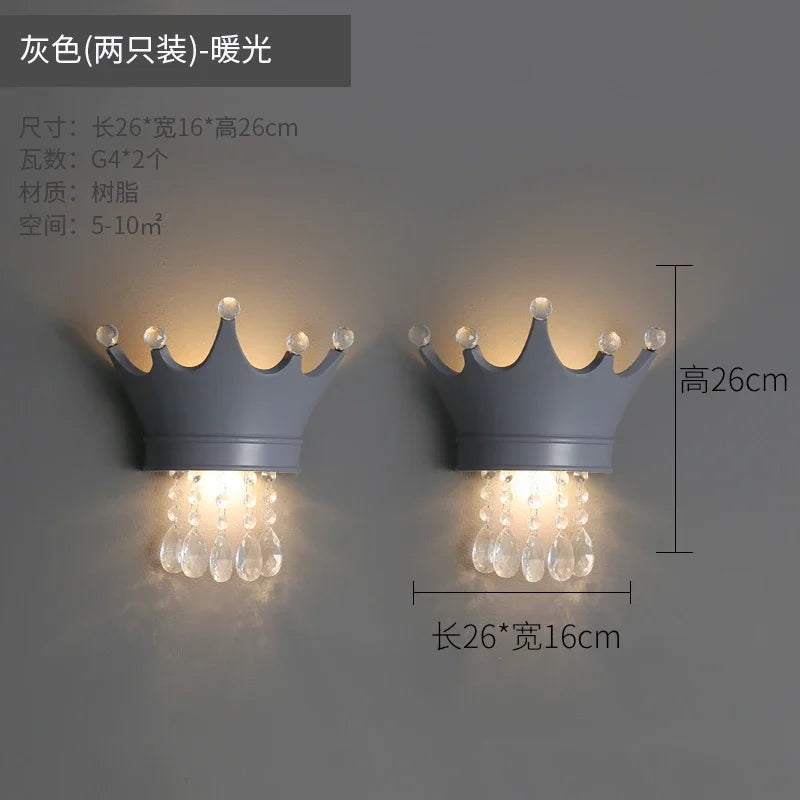 applique murale couronne en résine et cristal pour enfants - vue 12 sur 12