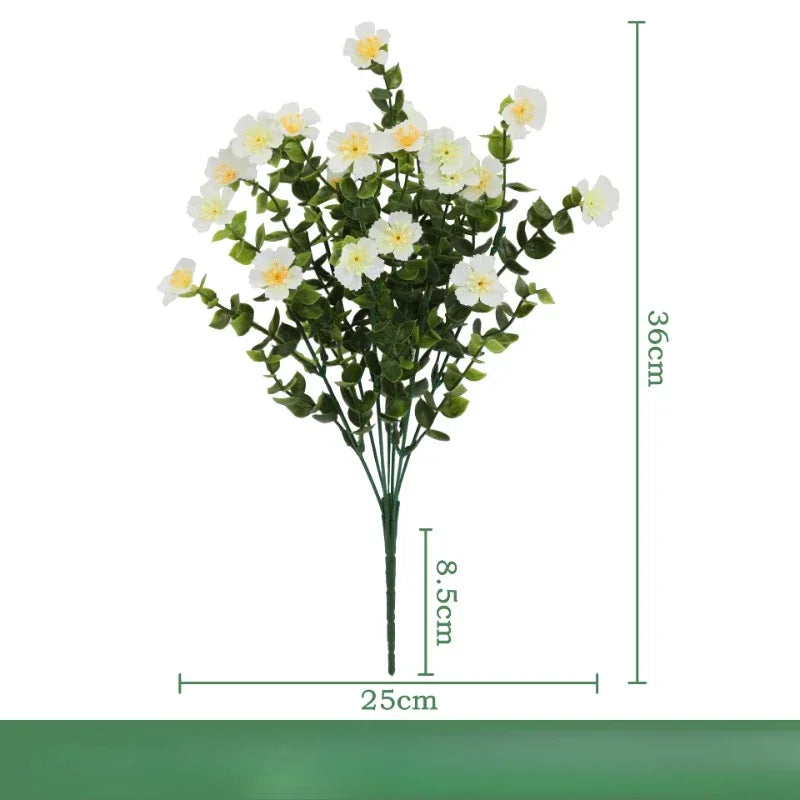 lot de 3 bouquets d eucalyptus artificiels en soie décoration intérieure - vue 12 sur 24