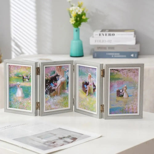 cadre photo pliable en bois pour album de bureau - vue 2 sur 14